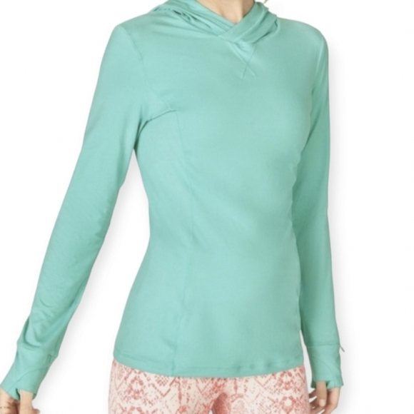Fabletics Hoodie Large Phoenix Run Thumb Holes Lightweight Airy Vented T… - Picture 1 of 6